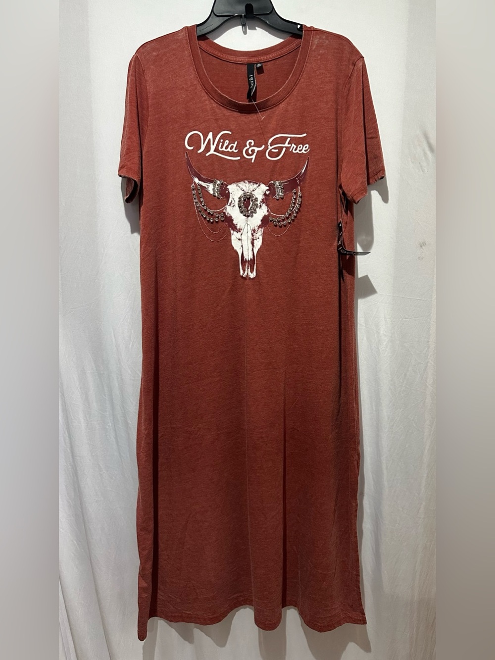JOEI  & I WOMEN'S GRAPHIC SHORT 
SLEEVE MAXI DRESS - SIZE XL
